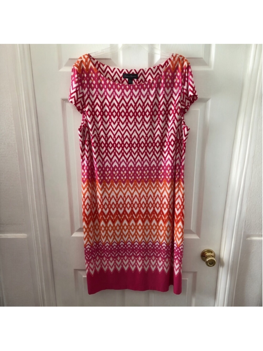 XXL Jessica Howard Pullover Stretch Dress Vacation Chevron Zigzag Retro Vibe